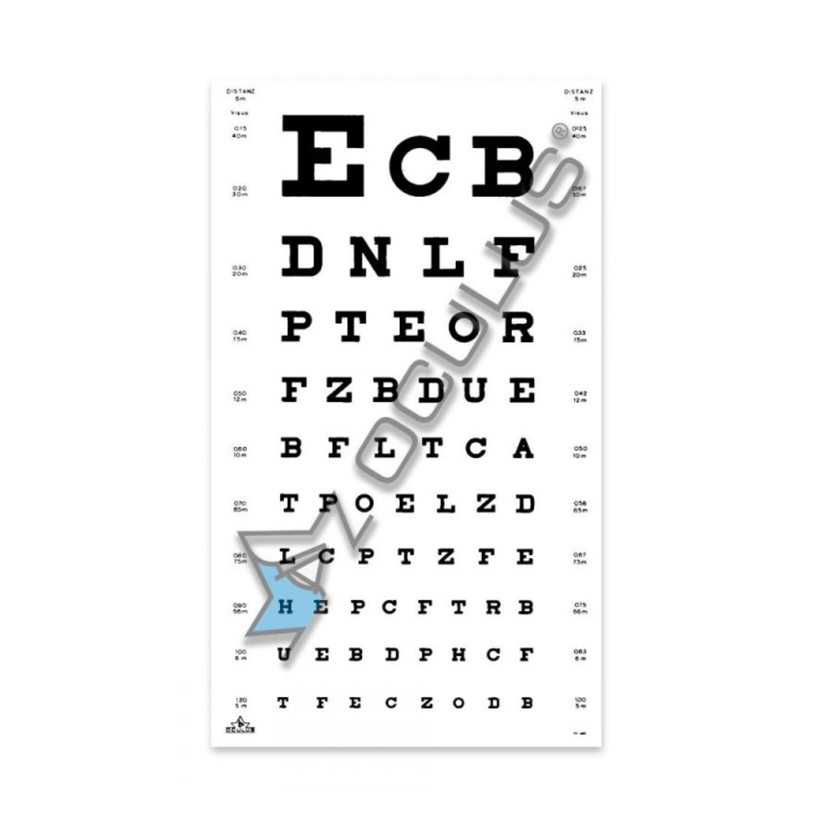 Oculus Sehprobentafel Buchstaben