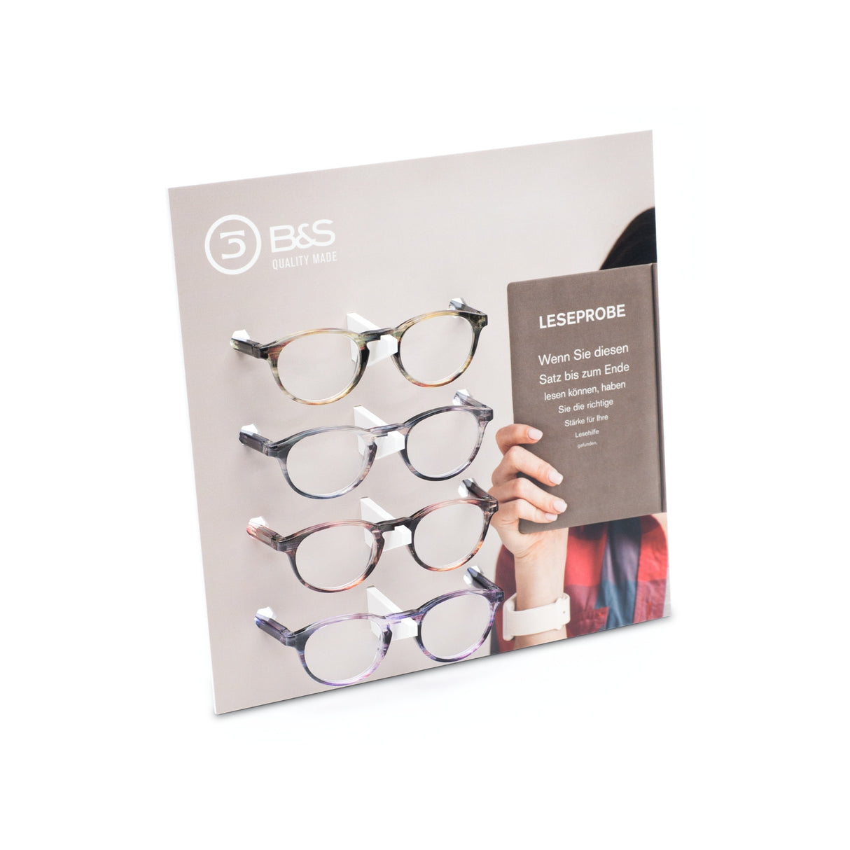 Présentoir à lunettes de lecture pour 4 paires de lunettes