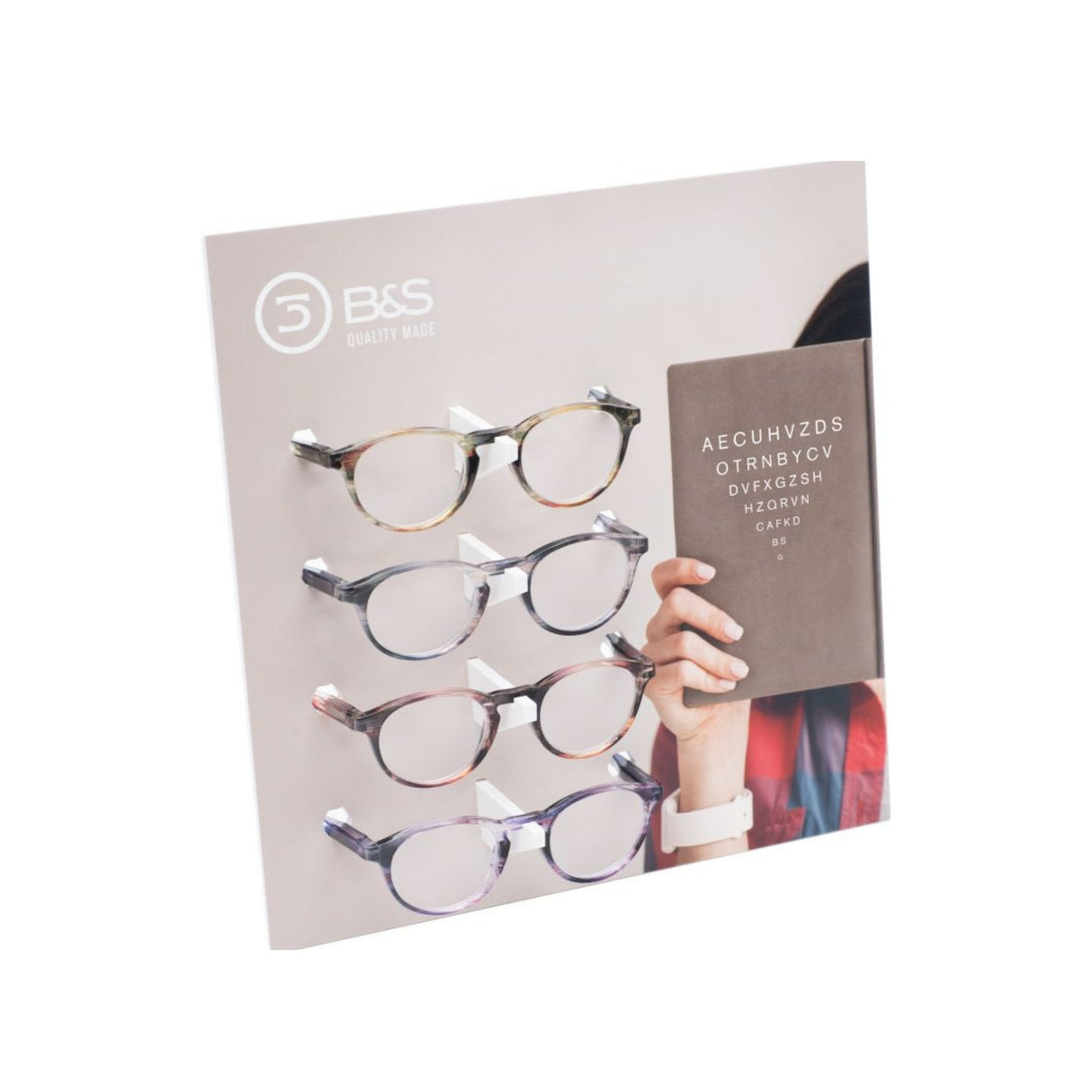 Présentoir à lunettes de lecture pour 4 paires de lunettes