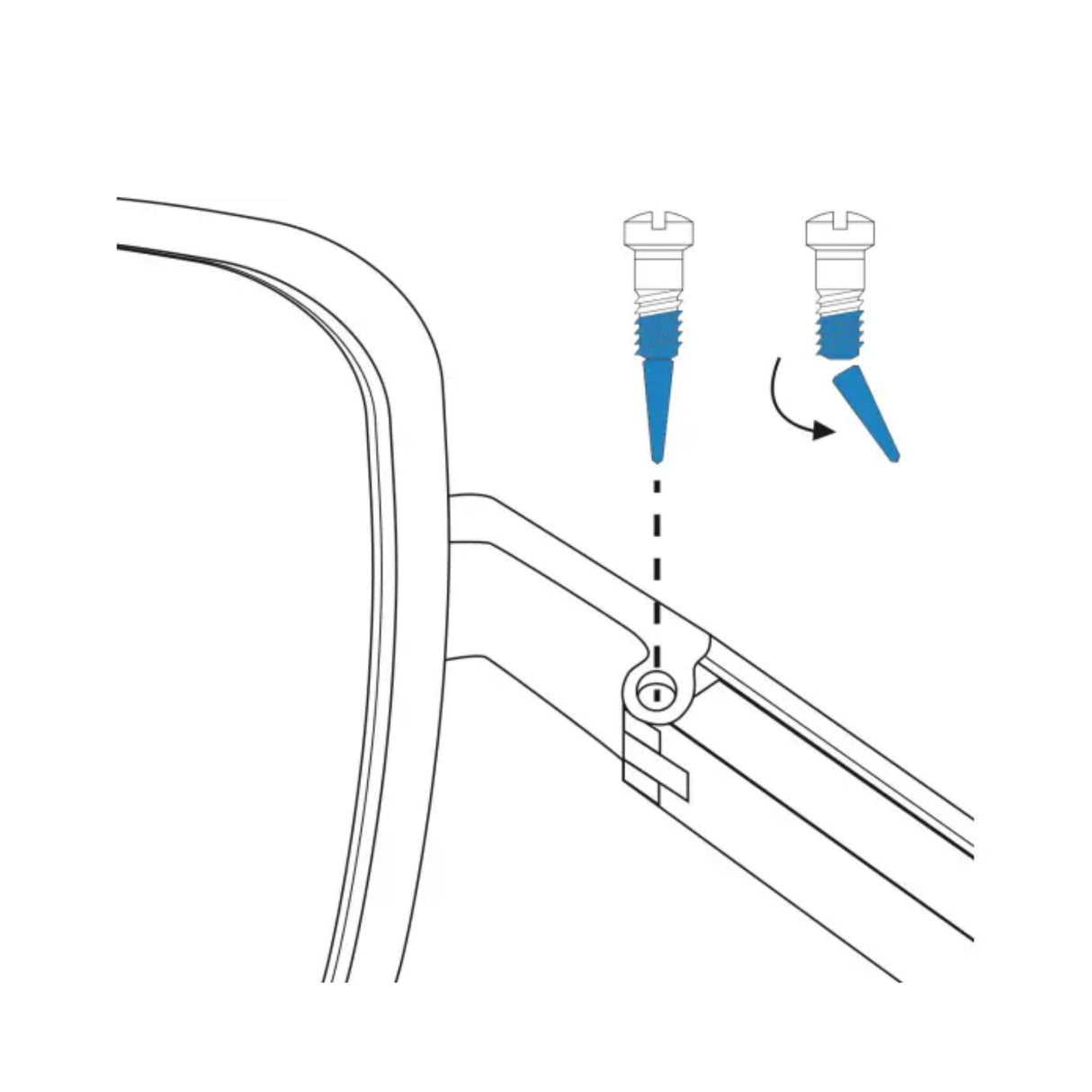 Vis à ressort pour charnière avec dispositif de verrouillage