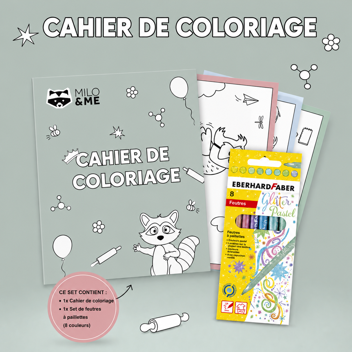 Set cahier de coloriage Milo & Me